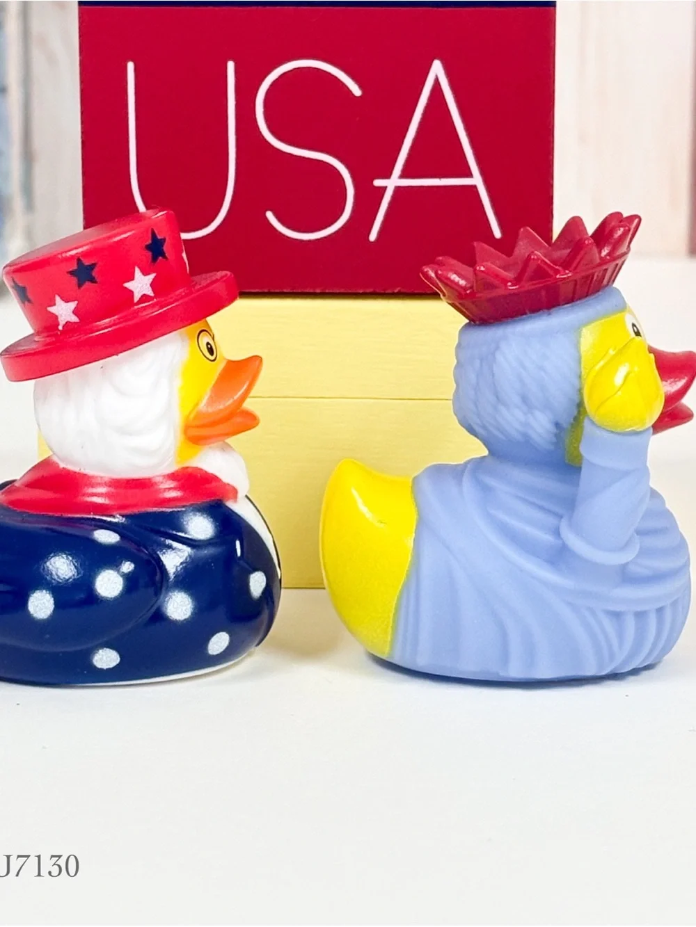 USA Patriotic Rubber Duck Duckie Set Uncle Sam & Statue Of Liberty NEW